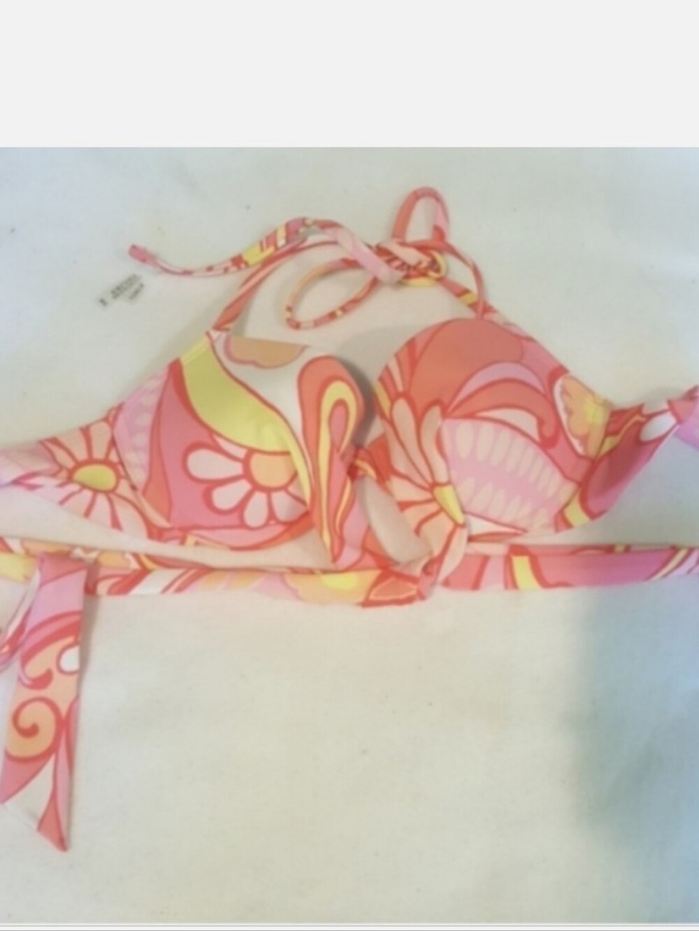 Aerie Womens Blakely Groovy Print Wraparound Bikini Top Sz 34B